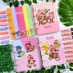 Caderno Argolado Colegial Moranguinho190 x 260 mm com 160 Folhas Pautadas e Decoradas - Animativa