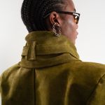 JAQUETA COURO CROPPED-VERDE
