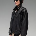 JAQUETA AVIADOR COURO - PRETO