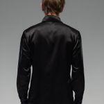BLUSA DE CETIM ECHO - PRETO