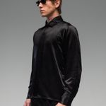BLUSA DE CETIM ECHO - PRETO