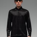 BLUSA DE CETIM ECHO - PRETO