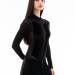 BODY RECORTE VELUDO PRETO