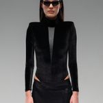 BODY VELUDO LAMINA - PRETO