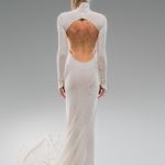 VESTIDO VELUDO LAMINA - OFF WHITE