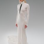 VESTIDO VELUDO LAMINA - OFF WHITE