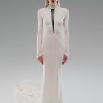 VESTIDO VELUDO LAMINA - OFF WHITE