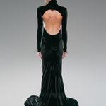 VESTIDO VELUDO LAMINA - PRETO