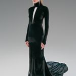VESTIDO VELUDO LAMINA - PRETO