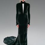 VESTIDO VELUDO LAMINA - PRETO