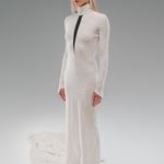 VESTIDO VELUDO LAMINA - OFF WHITE