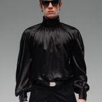 BLUSA  CETIM AIR - PRETO
