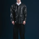 JAQUETA COURO POCKETS WATERS - PRETO