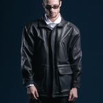 JAQUETA COURO POCKETS WATERS - PRETO