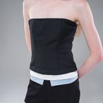 CORSELET 3X1- PRETO/BRANCO E AZUL