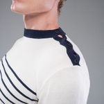 TRICOT TEE LISTRAS MARINHO/OFF WHITE