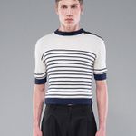 TRICOT TEE LISTRAS MARINHO/OFF WHITE