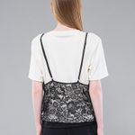 CAMISETA TOP RENDA OFF WHITE/PRETO