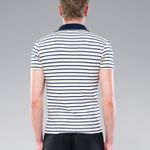 CAMISETA POLO LISTRADA - OFF/MARINHO