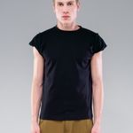 CAMISETA MANGA DOBRADA - PRETO