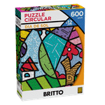 Quebra-Cabeça Circular Romero Britto Dia de Sol 600 Peças
