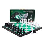 Jogo de Xadrez - Tabuleiro Estojo Dobrável de Xadrez Oficial - Verde e Branco (Jaehrig)