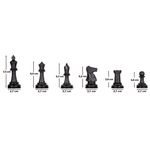 Peças de Xadrez Tamanho Escolar Sem Tabuleiro - Rei 7,3cm (Jaehrig)