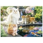 Quebra-Cabeça Duplo Gatos: Gatos na Sala  e Gatos no Parque (500 Peças cada)
