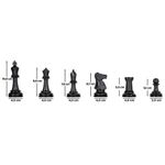 Peças para jogo de Xadrez Oficial Modelo Profissional, Sem Tabuleiro, SEM damas extras - Rei 10cm (Jaehrig)