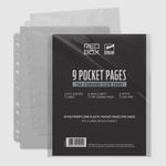 Kit 10 Folhas de Fichário: 9 Pocket Pages (cartas de tamanho Padrão / Standard)