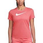 T-shirt Performance Nike Swoosh Feminina Rosa Salmão