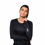 T-shirt Feminina Manga Longa Authen Grit Trail Watch Preta