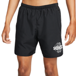 Bermuda de corrida preta Nike Challenger 7 Wild Run Masculina