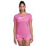 T-shirt Performance Nike Swoosh Feminina Rosa