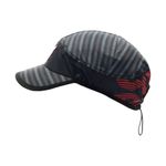 Boné Compressport Pro Racing Preto e Cinza com Detalhes Vermelhos