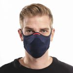 Máscara de proteção esportiva Fiber Knit com filtro descartável Unissex Azul Marinho