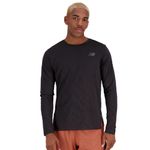 T-shirt Manga Longa New Balance Q Speed Jacquard Masculina Preto