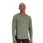 T-shirt Manga Longa New Balance Q Speed Jacquard Masculina Verde