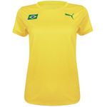 T-shirt Performance Puma CBAT Athletics Feminina Amarelo