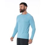 T-shirt Manga Longa Mizuno Pro UV Masculina Azul Claro