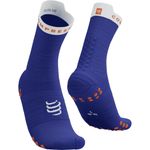 Meia Cano Alto Azul Compressport Racing Socks V4 Run Highcut Unissex