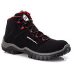 Bota de Segurança em Microfibra - Preto e Vermelho - Estival - EN10071S2 - CA 44