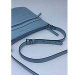 Bolsa Feminina Couro Croco Azul