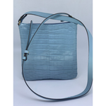 Bolsa Feminina Couro Croco Azul