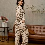 Pijama Inverno Linhas Calça pantalona