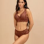 Conjunto de sutia sem bojo com aro - Bronze