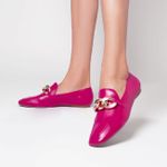 Loafer Comfy Colors Classic Couro Premium Rosa Cherry