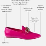 Loafer Comfy Colors Classic Couro Premium Rosa Cherry