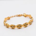 Pulseira Kathi Olho Grego Ouro Cravejada