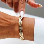 Pulseira Kathi Olho Grego Ouro Cravejada
